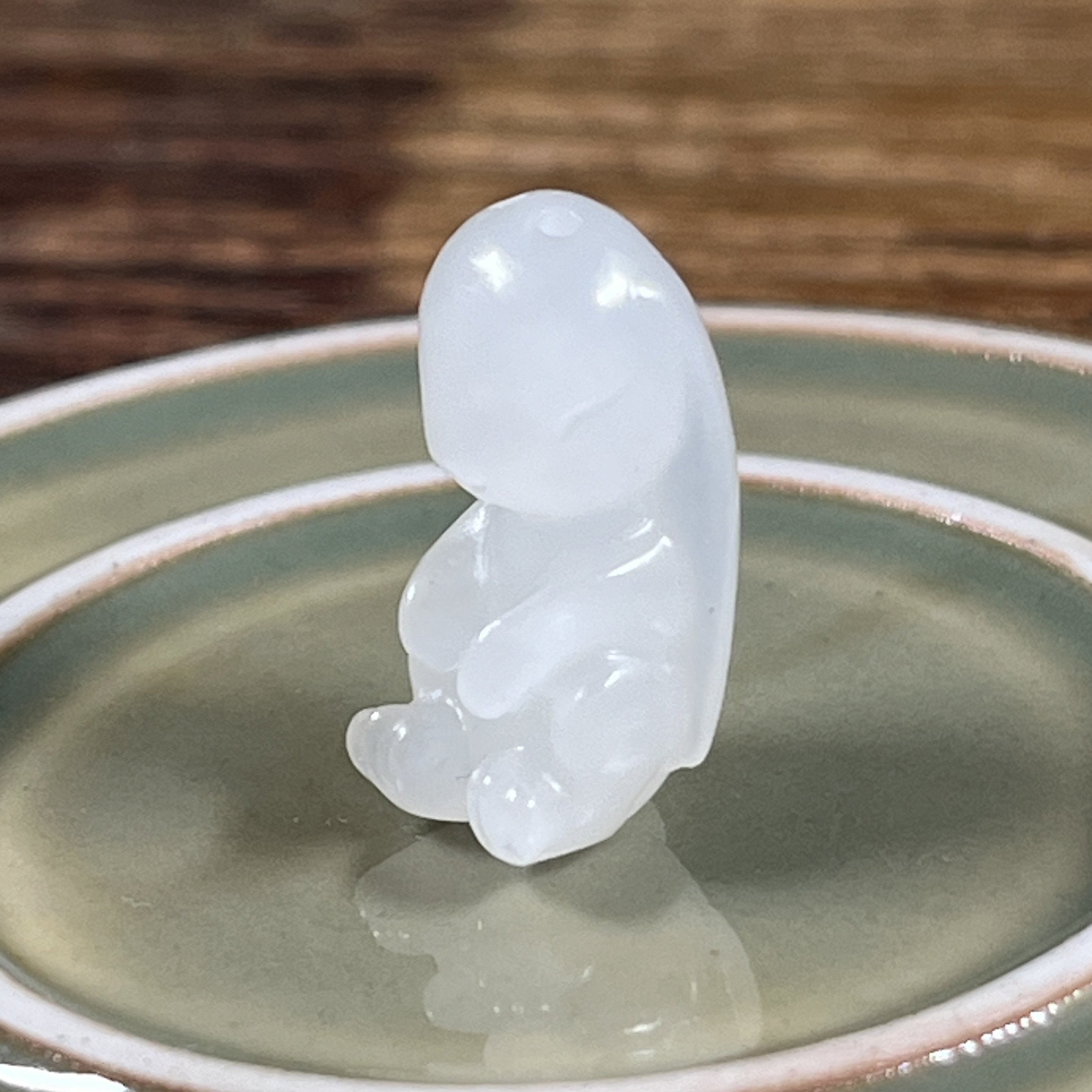 新疆和田玉羊脂级白玉兔子吊坠挂件项坠佛珠配件
