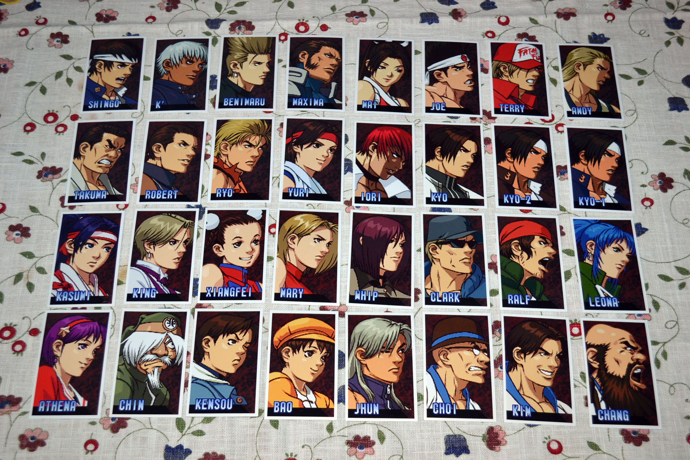 游戏创意周边 街机拳皇99 人物32款全套冰箱贴橡胶磁软胶贴白板贴