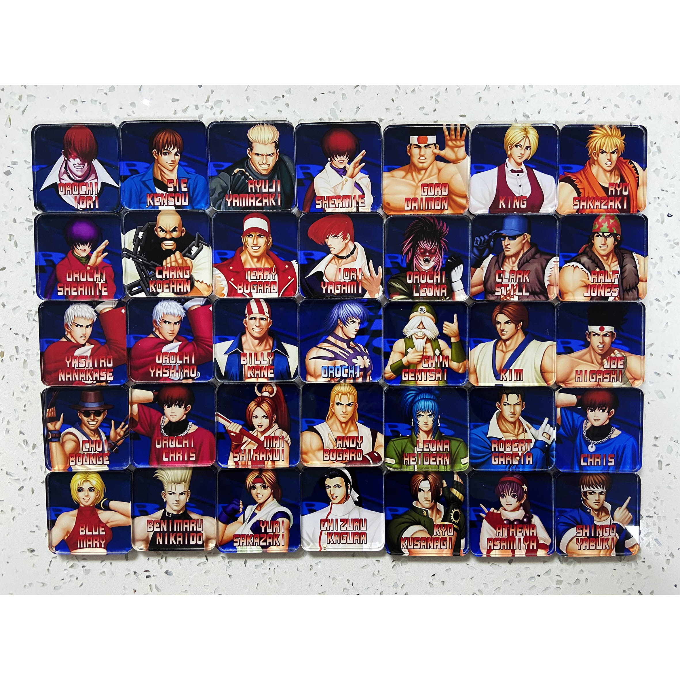 游戏创意周边 街机拳皇97 人物35款全亚克力冰箱贴 软胶贴白板贴