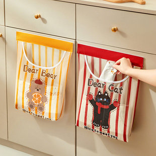 墙挂式 收纳挂袋柜门宿舍门后魔术贴悬挂网兜塑料袋大容量收纳网袋