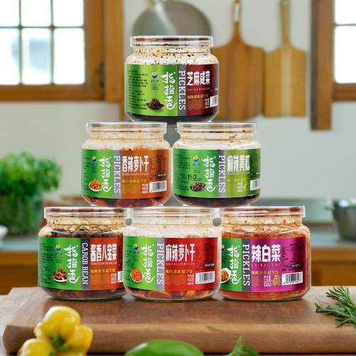 新日期指指香麻辣萝卜干酱腌菜脆嫩双笋酸豆角芝麻咸菜配粥小咸菜