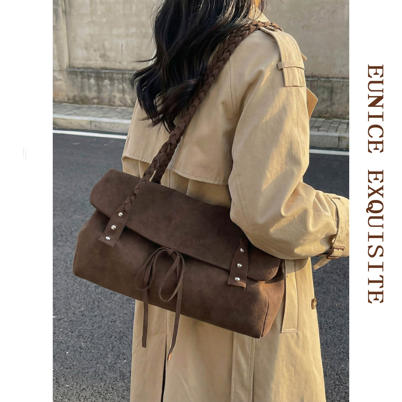 大容量复古磨砂腋下包包女款包盖式通勤托特包休闲百搭单肩手提包