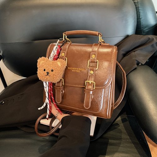 高级感复古双肩小背包包百搭时尚