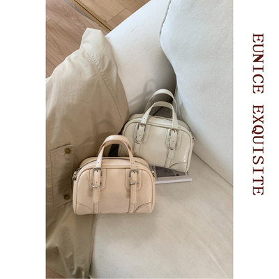 复古轻奢手提斜挎保龄球枕头包