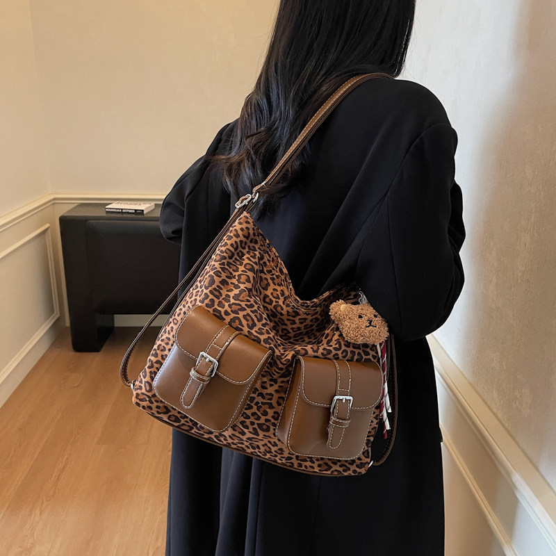 豹纹大容量高级感托特包