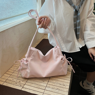 EUNICE EXQUISITE高级感通勤大容量手提包包女百搭褶皱单肩托特包