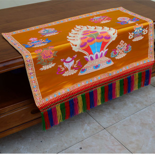 藏族特色居家室内装 饰用品供佛桌布佛台布家用红色黄色摩尼宝桌布