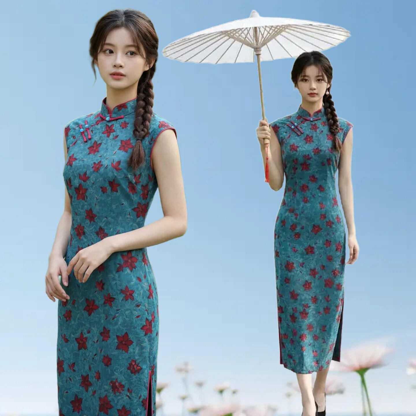 苏州旗袍女新中式无袖改良民仿丝