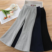 子儿童加厚显瘦喇叭裤 女童加绒微喇裤 中大童一体绒裤 2026新款 春装