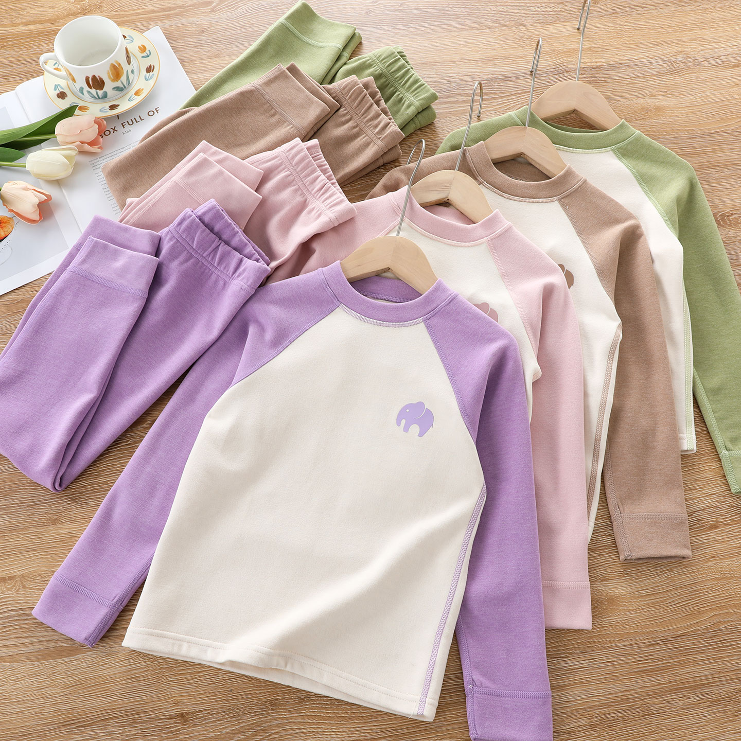 儿童蚕丝羊毛恒温保暖内衣套装