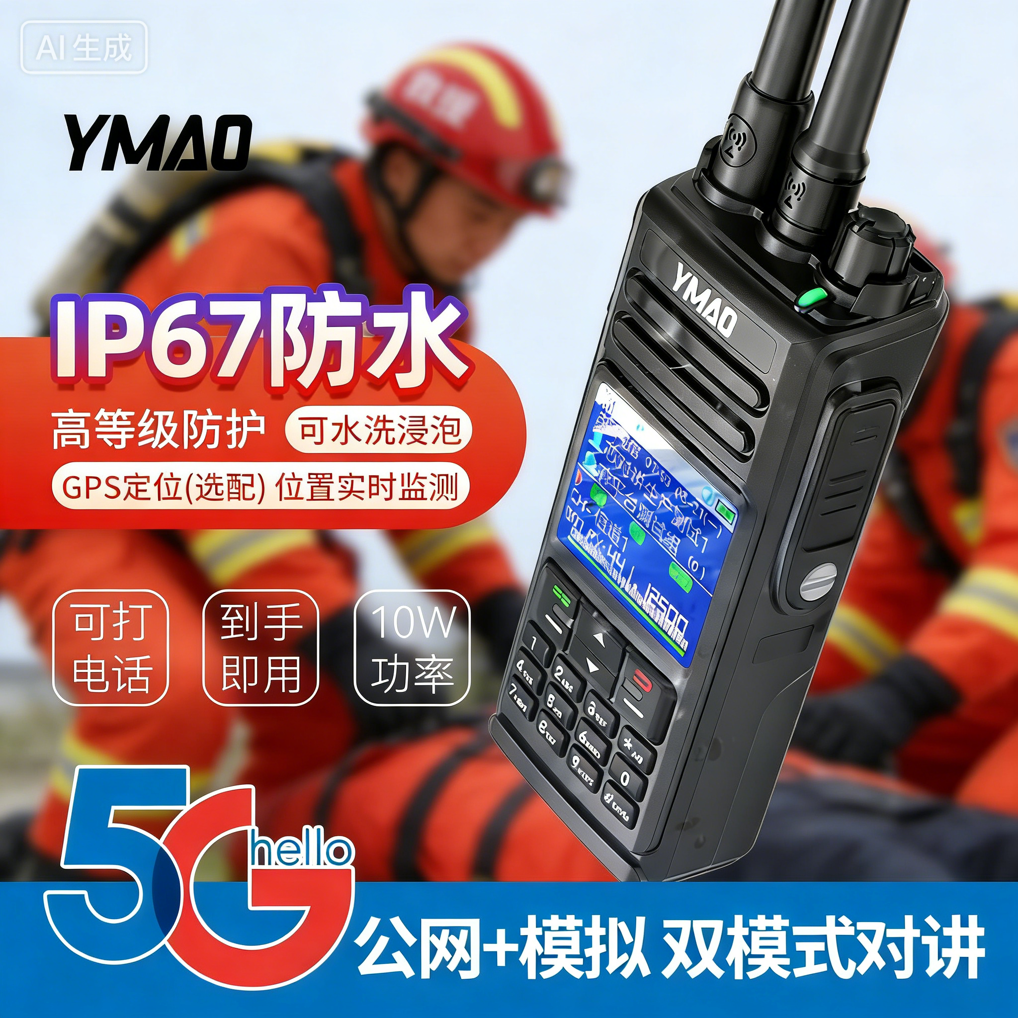 全国5000公里耀茂Q68双模对讲机防水中转大功率10公里车队自驾游