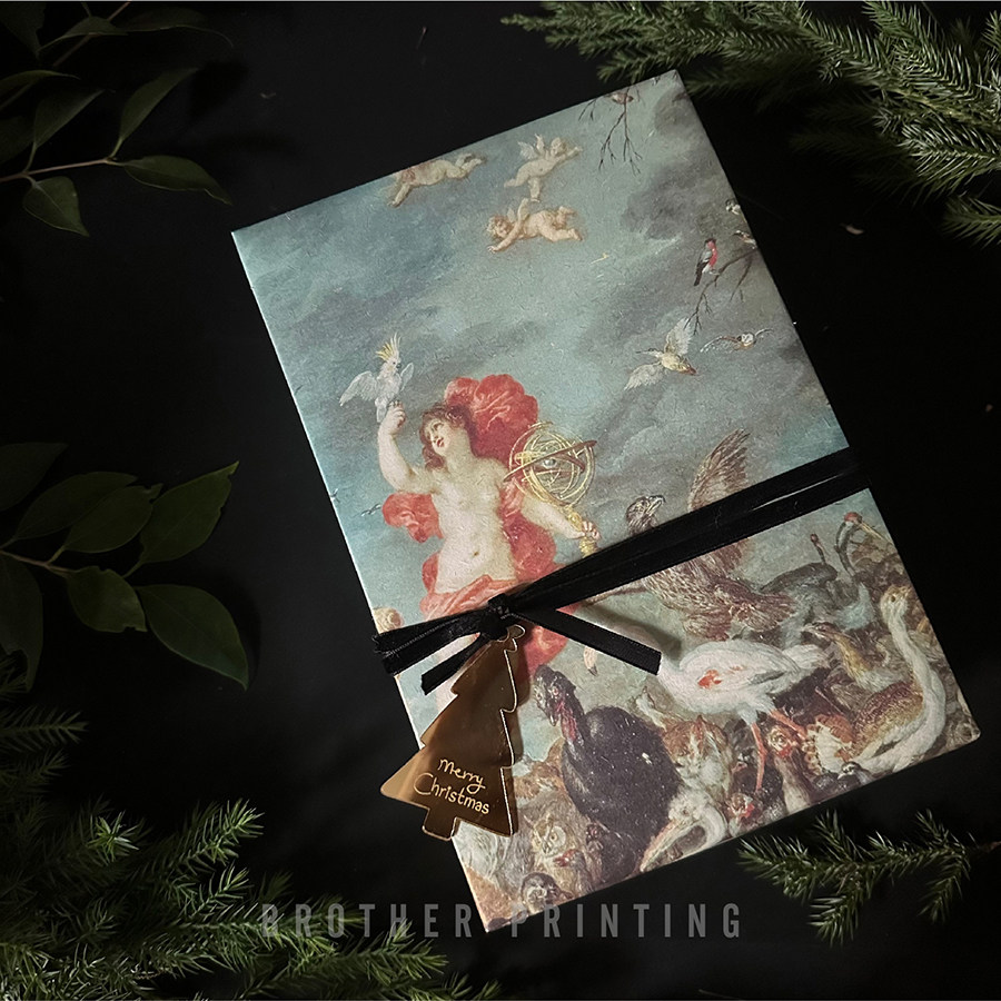 世界名画空中预言古典飞鸟宫廷华丽复古做旧皮纸手账礼物包装纸