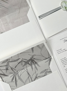 现货原创可定制进口11x16cm简约纹理商务教师节雅致内衬信封套C款