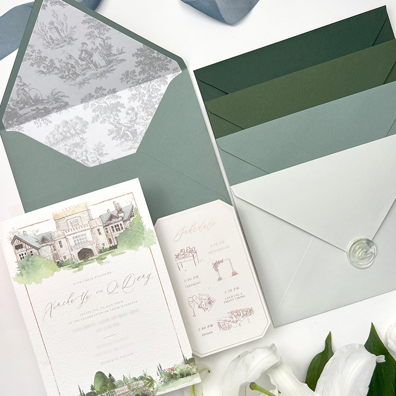 现货日本进口罗莎信封绿色法式