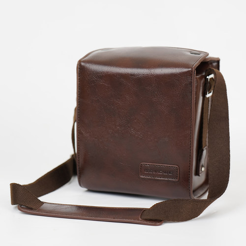 适用佳能微单复古皮革防水相机包