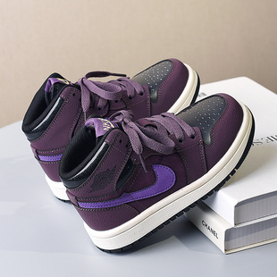 新款 子2025秋冬季 中大男女童运动鞋 炸街防水儿童加绒二棉高帮板鞋