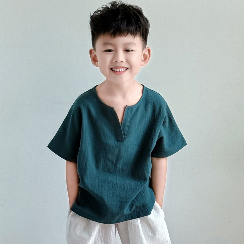 儿童棉麻短袖中性亲子款