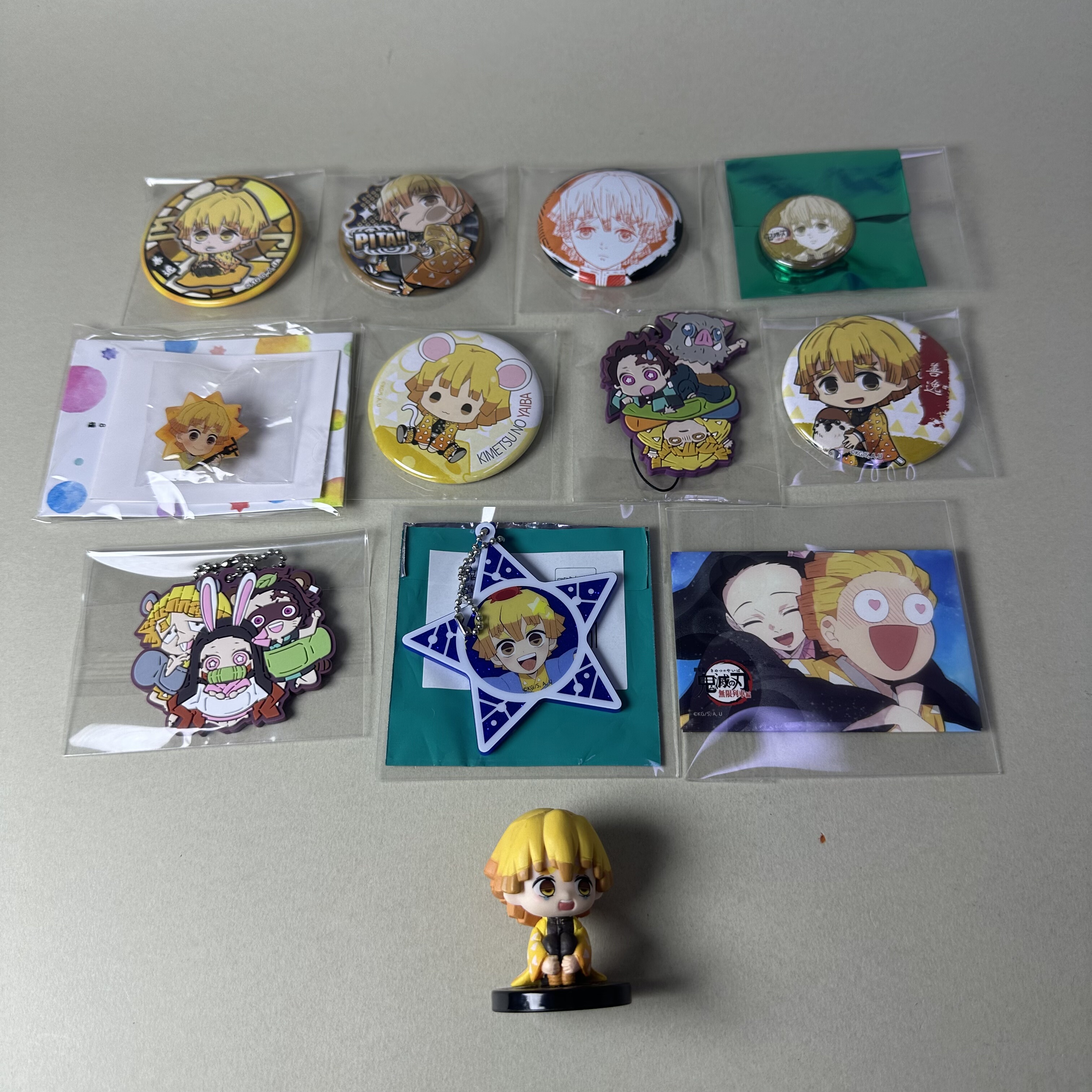 【鬼灭之刃】正版日谷中古状态吧唧挂件钥匙扣我妻善逸个人池新9