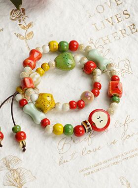 景德镇新中式民族风陶瓷手链手串