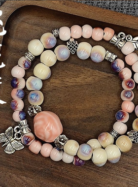 新中式陶瓷手链女编织高级感