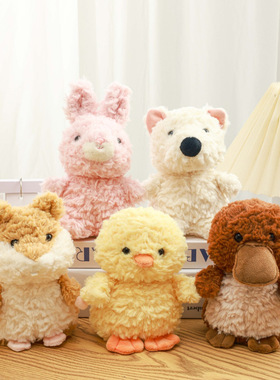 原点绒创妮妮系列毛绒玩具小鸡公仔粉兔挂件西高地布娃娃儿童玩具