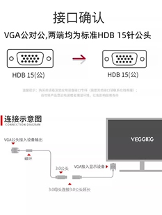 预埋KTV电视投影仪穿管连电脑免焊显示器线VGA线Y工程K线高清C接