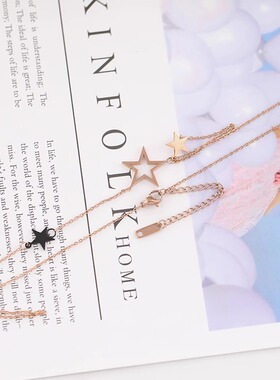 通体钛钢百搭星星项链小众设计感感网红气质简约配饰厂家直销