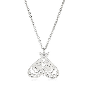 义乌小商品厂家热销钛钢切割卡通飞蛾系列吊坠304材质不锈钢项链