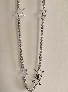 星星元素y2k小众设计百搭辣妹五角星镂空钛钢链条辣妹项链
