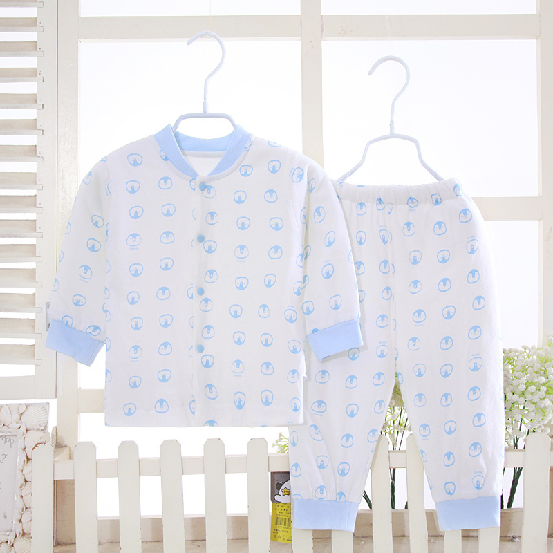 哈咪奇婴儿保暖内衣套装秋冬哈米奇新生儿夹棉衣服男女宝宝薄棉袄