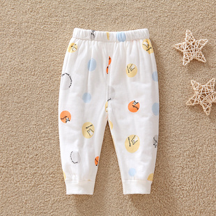 子可开裆儿童线裤 薄夹棉男女宝宝纯棉加厚保暖裤 内穿 冬季 婴儿棉裤