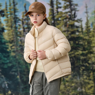 芝麻街新款儿童轻薄款羽绒服新国标90白鸭绒休闲立领童装羽绒服