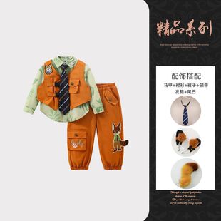尼可狐尼克同款 男童疯狂动物城服朱迪警官儿童迪士尼衣服 童装