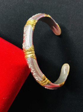 泰子屋龙婆耶竹节手镯2546年纯银材质4b男款规格 泰国鉴定卡直邮