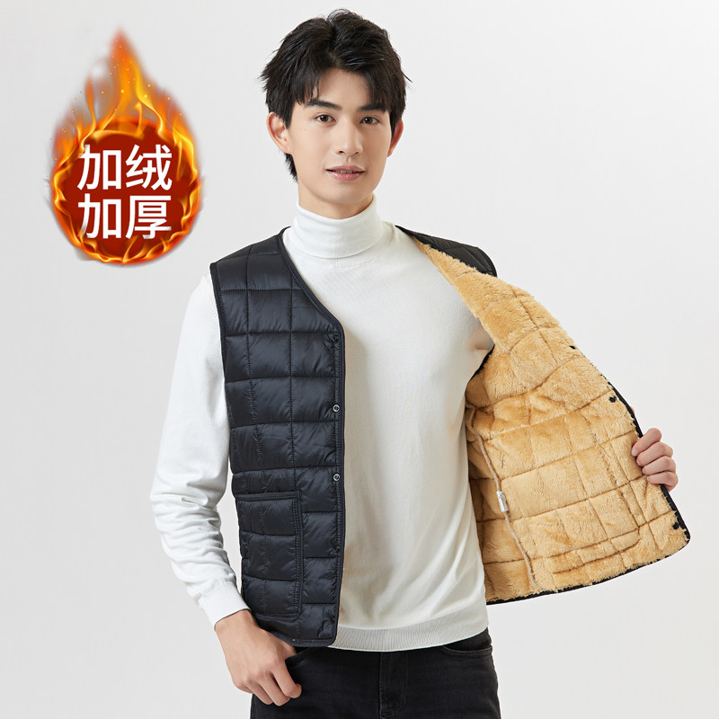 保暖马甲男加绒修身秋冬季