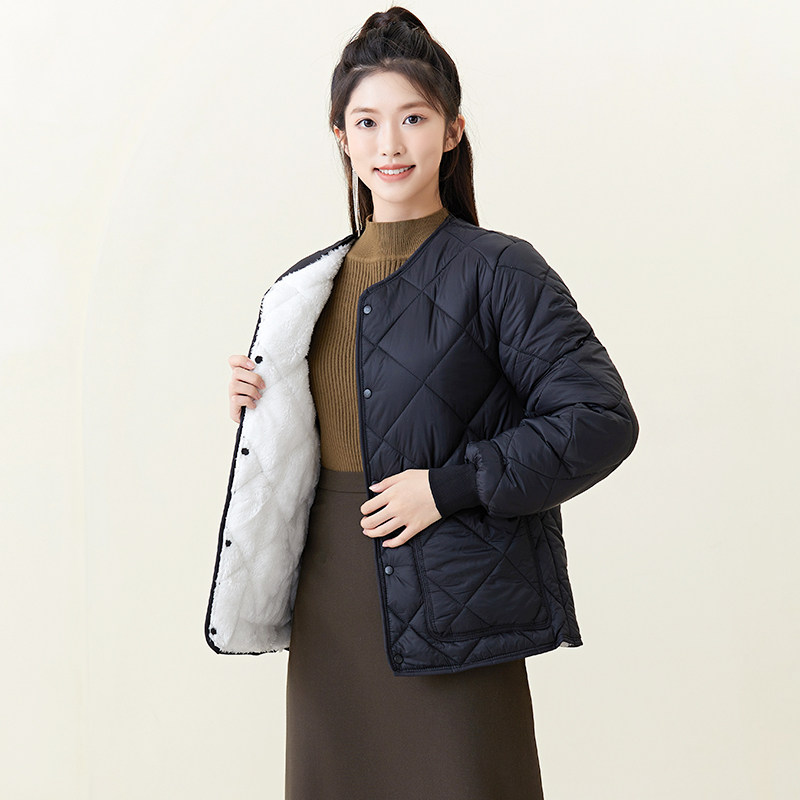 加绒加厚短款加绒棉服