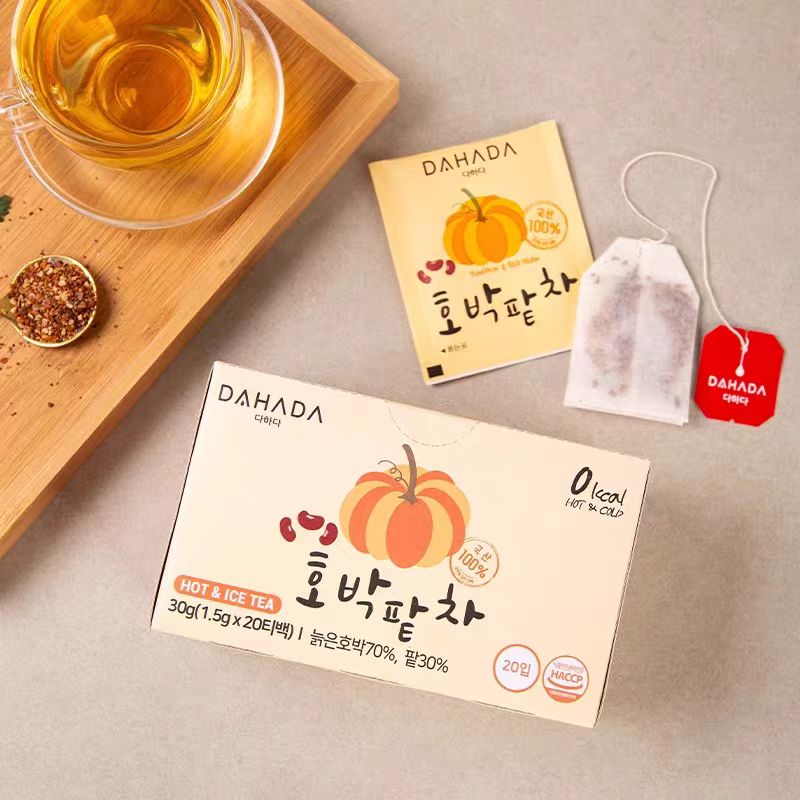 韩国进口DAHADA南瓜红豆茶草莓柚子水冲泡饮品袋泡茶养生水果蔬茶