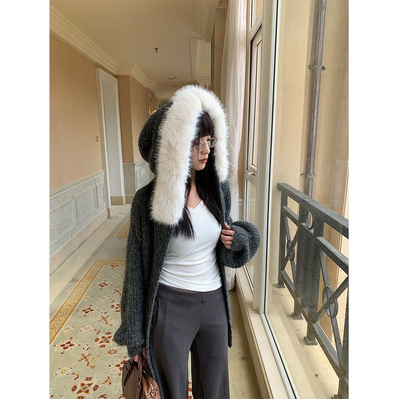 誉一新款2025秋冬貂绒感毛领女