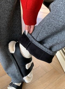 3th Morning 拿手版型 复古抽绳松紧腰加绒休闲阔腿裤ZY3786