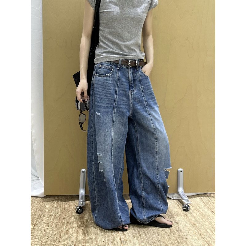 ICCIICC夏季中线分割弯刀裤美式