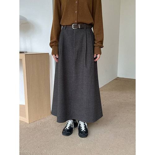 MMCDITION毛呢半身裙女秋冬新款