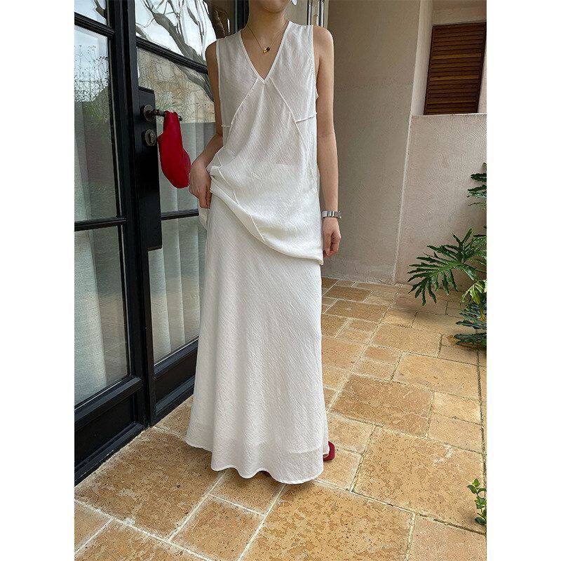 M FIVE 2026夏季4月15日十三行新品斜裁高腰包臀A字半身裙P5620-1