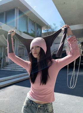 誉一新款2025秋冬内搭天丝打底衫女微透长袖叠穿纯色t恤女c251015