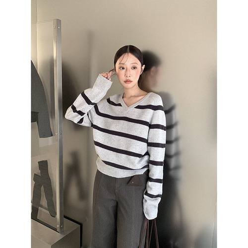 MMCDITION条纹毛衣女装韩系秋冬