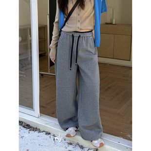 遛弯休闲卫裤 ICC 运动弯刀裤 宝宝绒加厚窄版 女广州十三行1389 冬季