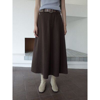 MMC DITION显瘦半身裙女秋季新款高腰气质长款垂坠感伞裙a字裙子