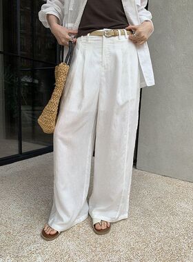 MMC天丝垂感拖地休闲裤2026十三行夏高腰显瘦阔腿长裤女62X21102