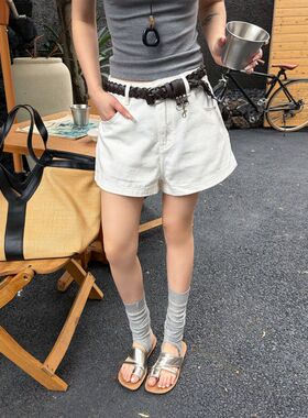 ICCIICC 编织腰带显瘦牛仔短裤夏季小个子显腿长热裤女新款10952