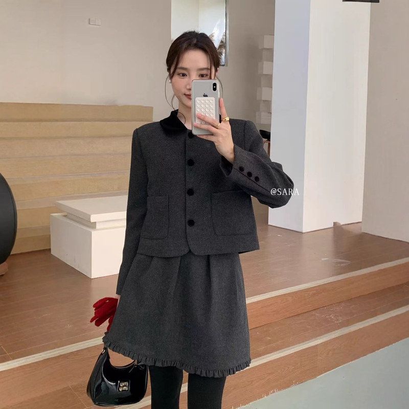 凯羽尚LSARAJ秋毛呢套装裙新款
