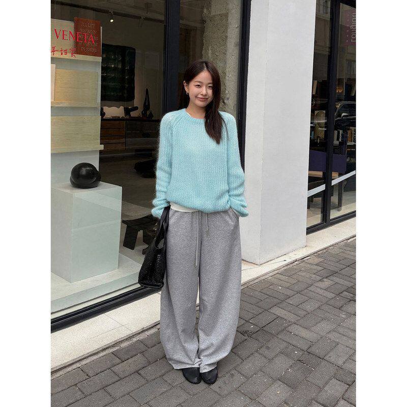 TG 梨形本命裤 软糯弹力阔腿显瘦弯刀裤女2026春款休闲卫裤26601